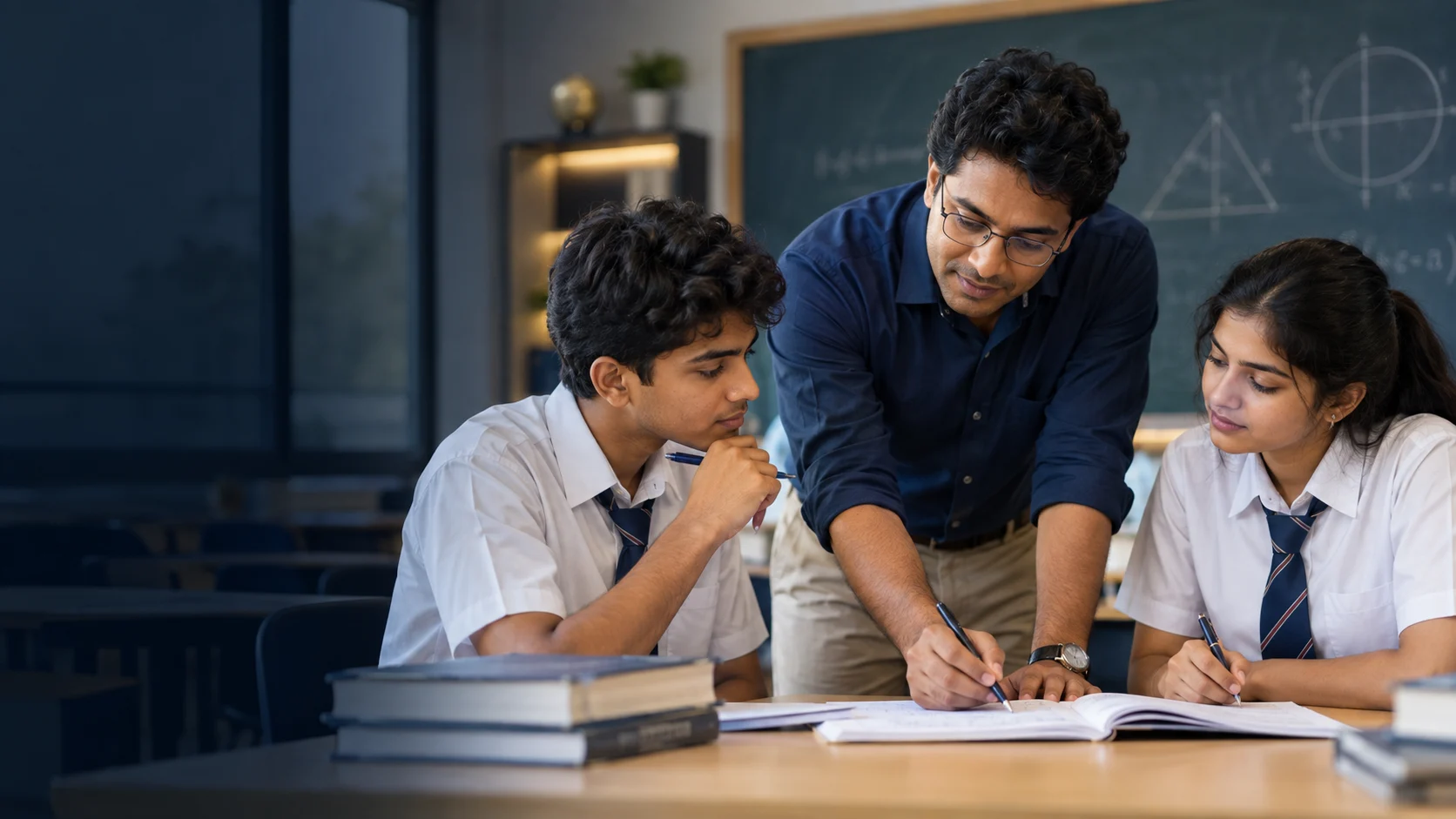Faculty mentor guiding JNEXT students